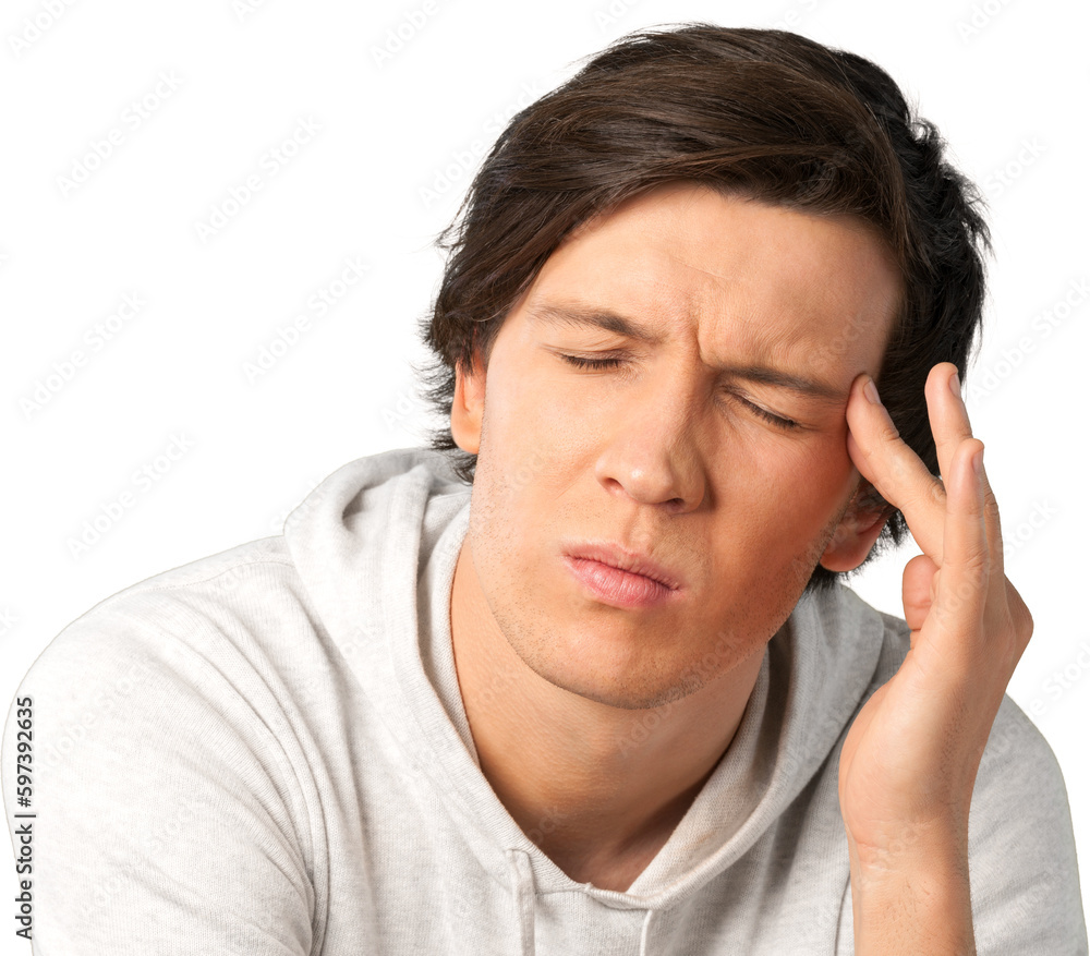 Portrait of young thoughtful man, isolated Portrait of young thoughtful man, isolated