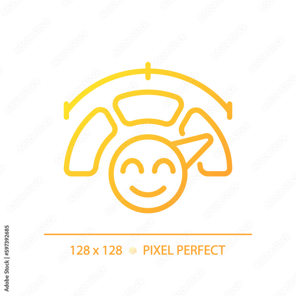 Rating scale pixel perfect gradient linear vector icon. Representation of customer satisfaction. Service evaluation. Thin line color symbol. Modern style pictogram. Vector isolated outline drawing Rating scale pixel perfect gradient linear vector icon. Representation of customer satisfaction. Service evaluation. Thin line color symbol. Modern style pictogram. Vector isolated outline drawing