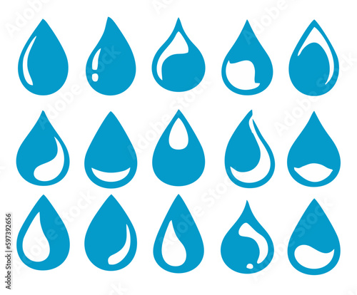 Fresh waterdrops icon isolated on transparent background
