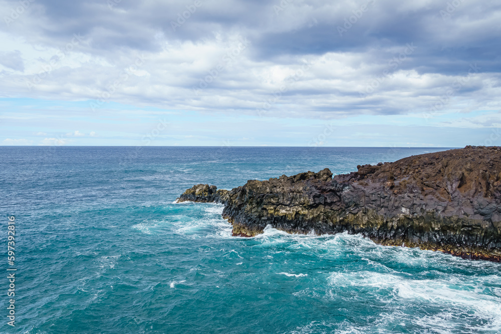 Cliffs of Los Hervideros in Lanzarote. Canary Islands. Spain Cliffs of Los Hervideros in Lanzarote. Canary Islands. Spain