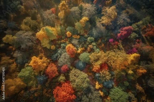 Birds view of forest. Generate Ai © nsit0108