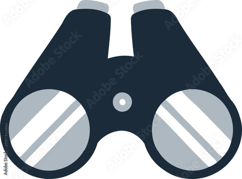 Camping Binocular Flat Hand Drawn Illustration