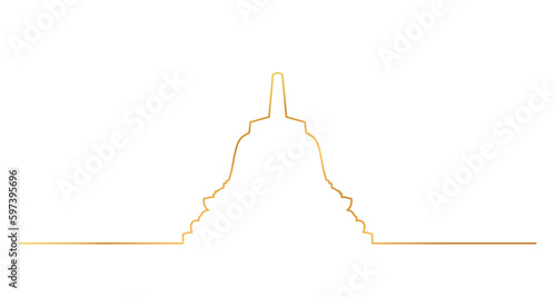 vesak day temple line art style vector eps 10