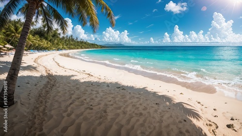 beach with coconut trees