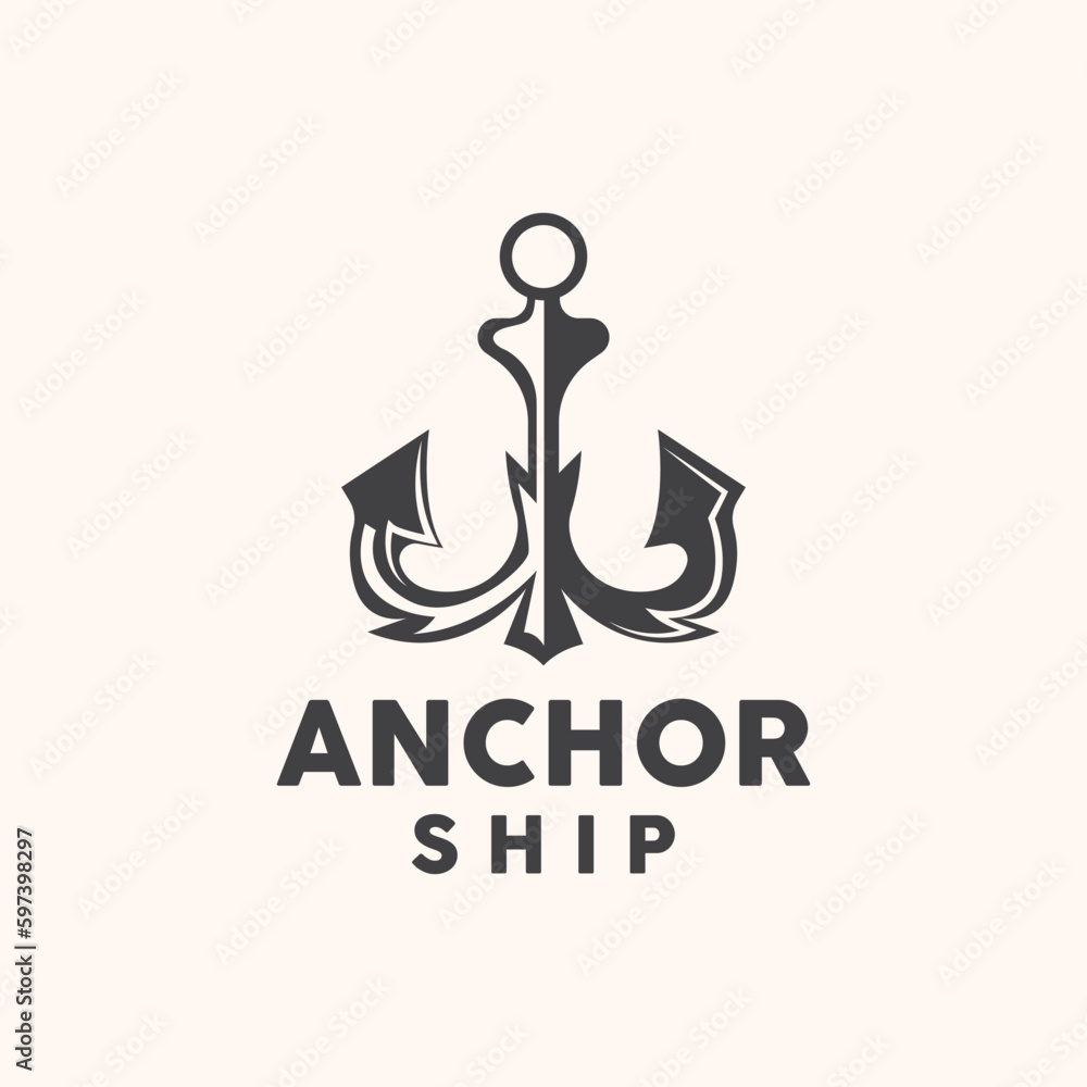 Anchor Logo, SImple Elegant Design, Nautical Ship Vector, Icon Symbol Illustration Anchor Logo, SImple Elegant Design, Nautical Ship Vector, Icon Symbol Illustration