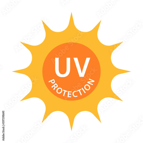 UV radiation protection icon vector solar ultraviolet light symbol for graphic design, logo, website, social media, mobile app, UI illustration.