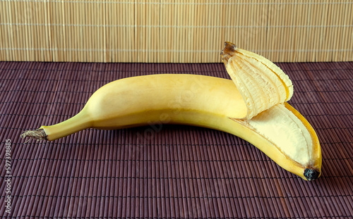 Ripe yellow banana photo