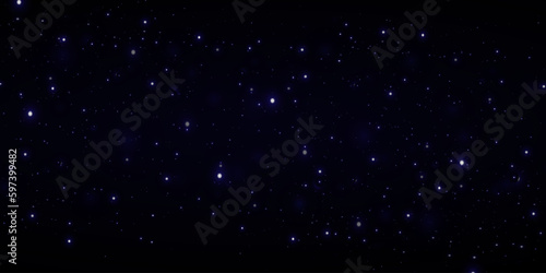 Shining stars glow in the dark sky background. Outer space universe blue. Vector illustration