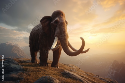 Wooly mammoth mammal. Generate Ai