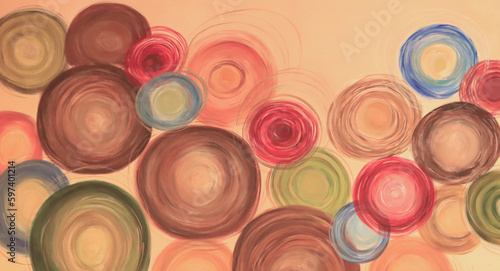 abstract acrylic pattern with colored circles