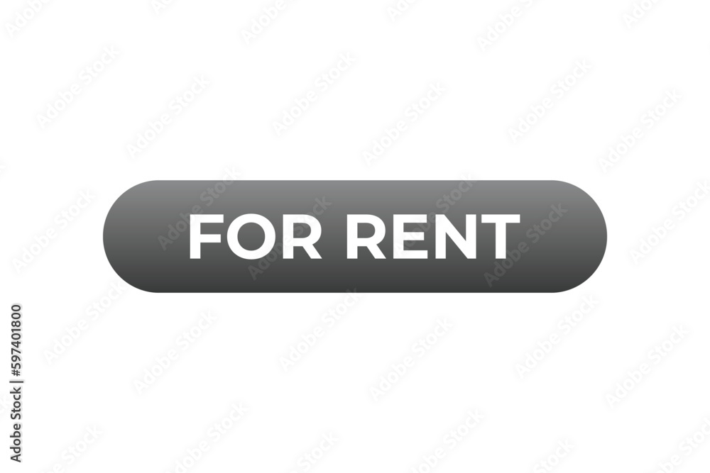 For Rent Button. Speech Bubble, Banner Label For Rent