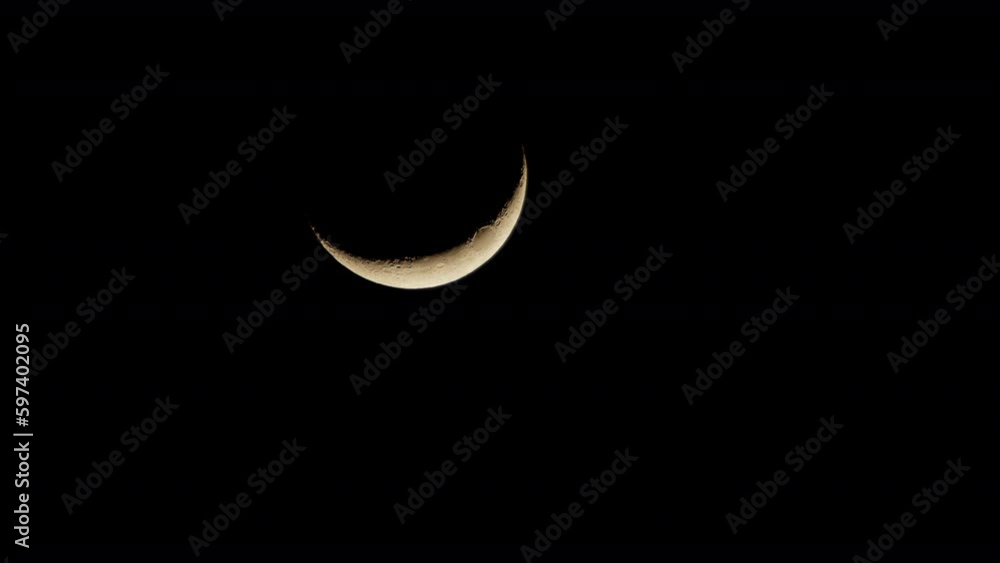 Crescent moon in the sky Timelapse Crescent moon in the sky Timelapse