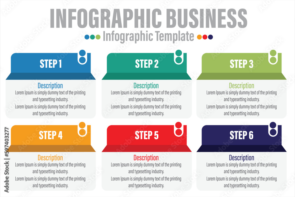 Six rectangle timeline steps or option workflow infographic plan concept design vector with icons. Business roadmap timeline network project template for presentation and report.