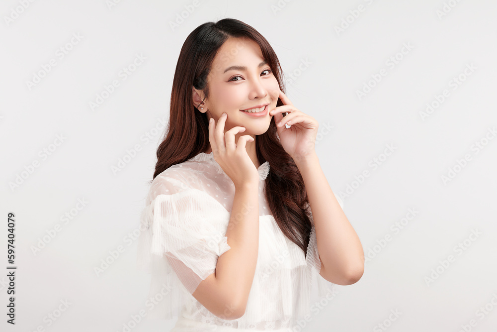 Beautiful young asian woman with clean fresh skin on white background, Face care, Facial treatment, Cosmetology, beauty and spa, Asian women portrait. Beautiful young asian woman with clean fresh skin on white background, Face care, Facial treatment, Cosmetology, beauty and spa, Asian women portrait.