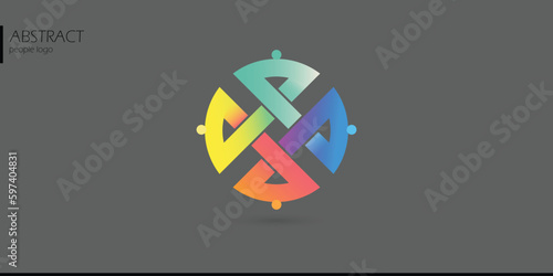 connecting people icon business network logo social networking communication infographic abstract diversity people silhouette vector illustration	