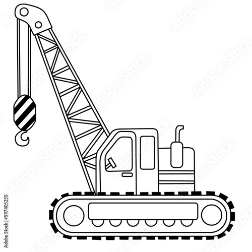 Crane icon. Line, outline version, Crane outline vector sign. Symbol, logo illustration. Pixel perfect vector graphics. Construction trucks