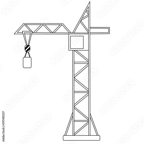 Crane icon. Line, outline version, Crane outline vector sign. Symbol, logo illustration. Pixel perfect vector graphics. Construction trucks