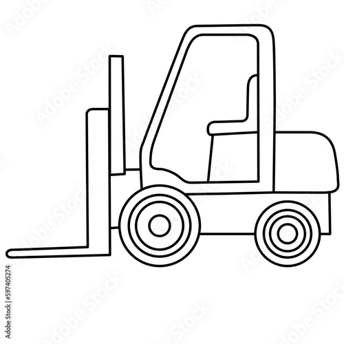 Forklift icon. Line, outline version, Forklift outline vector sign. Symbol, logo illustration. Pixel perfect vector graphics