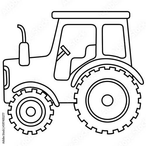 Tractor truck icon. Line, outline version, Farm tractor outline vector sign. Symbol, logo illustration. Pixel perfect vector graphics
