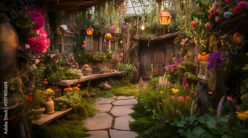 A magical garden with talking flowers and plants