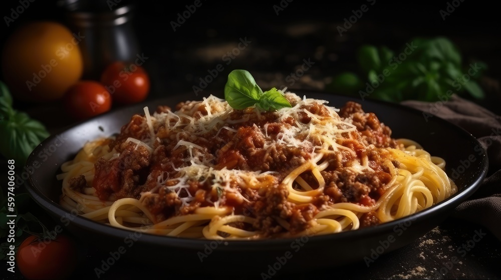 Spaghetti bolognese with grounded beef and ketchup tomato sauce Spaghetti bolognese with grounded beef and ketchup tomato sauce