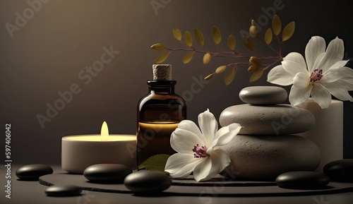 Abstract zen relax aromatheraphy massage background  Generative AI