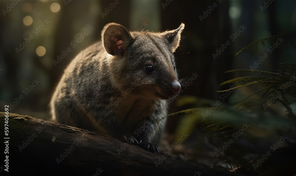 Naklejka premium photo of glider marsupial in its natural habitat. Generative AI