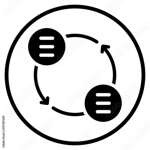 data synchronization glyph icon