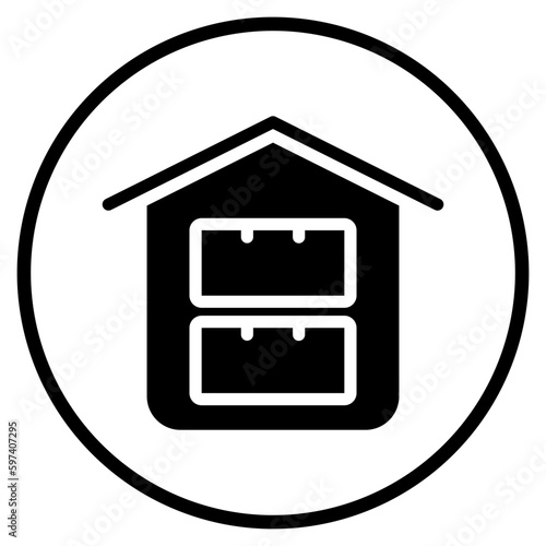 data warehouse glyph icon