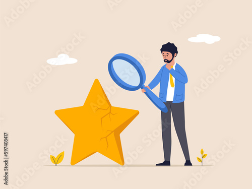 Reputation management concept. Need to improve the rating of customer reviews. Customer experience or rating. Crisis management to repair or fix customer trust problem. Flat vector illustration.