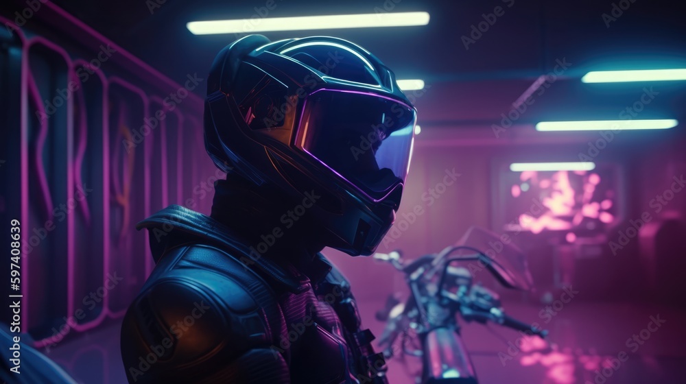 80s Inspired Synthwave Space Station Corridor, Advanced Earth Orbiting Sanctuary, Anime Protagonist in Cutting Edge Mech Armor, Futuristic Sci-Fi Odyssey, Generative AI Illustration 80s Inspired Synthwave Space Station Corridor, Advanced Earth Orbiting Sanctuary, Anime Protagonist in Cutting Edge Mech Armor, Futuristic Sci-Fi Odyssey, Generative AI Illustration