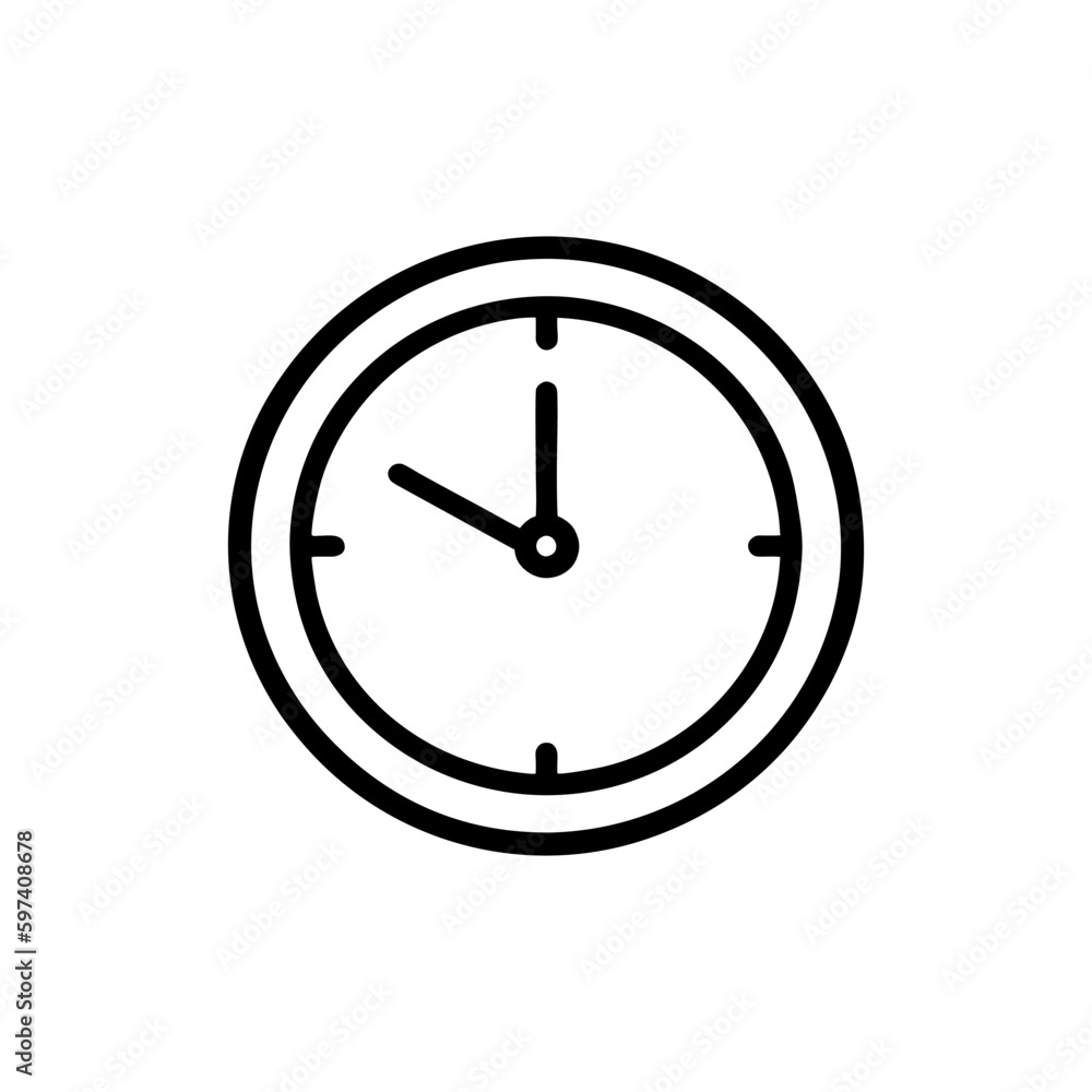 Simple Black Clock icon on white background. EPS10 Simple Black Clock icon on white background. EPS10
