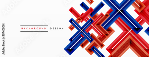 Cross line background minimal geometric template. Design for wallpaper, banner, background, landing page, wall art, invitation, prints, posters