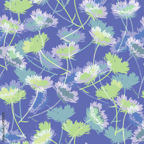 Obraz na płótnie seamless mixed multicolour flowers pattern background for fashion fabric w salonie