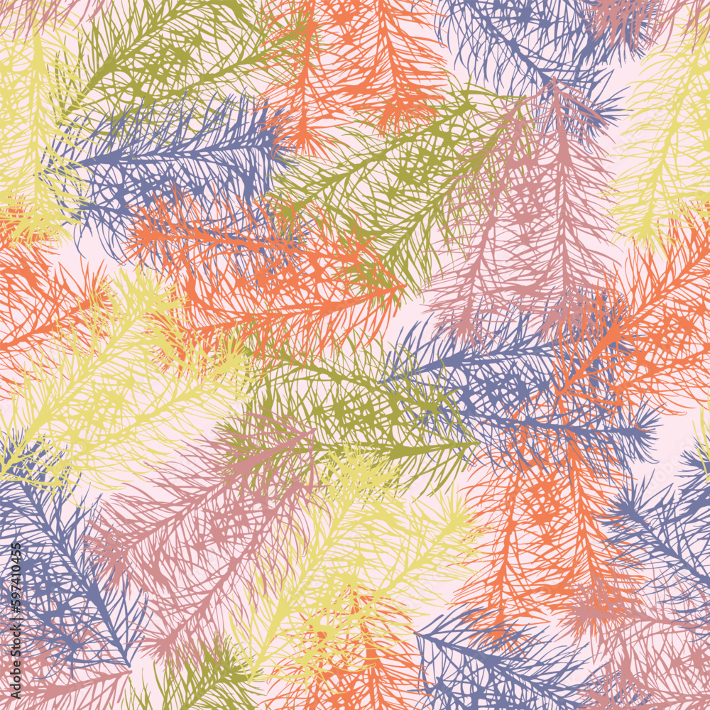 seamless pastel camouflage with mixed leaves pattern background for fashion fabric
