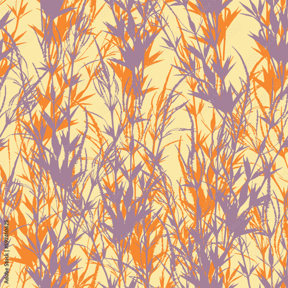 seamless multicolour camouflage with karl foerster grass pattern background for fashion fabric