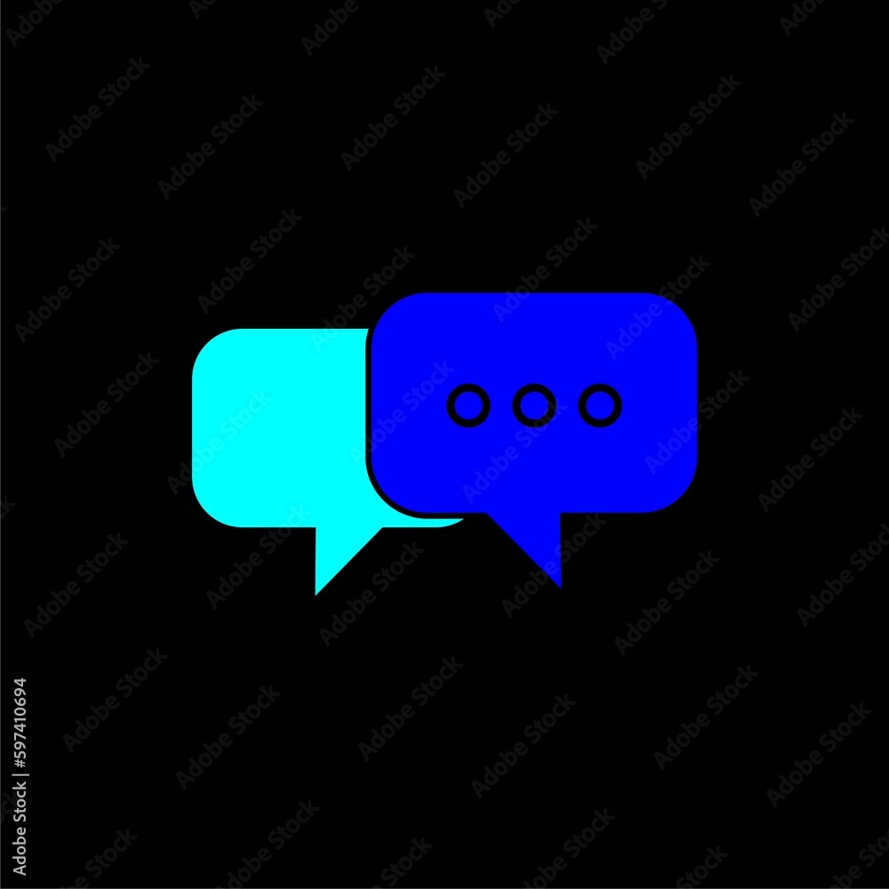 Chat icon symbol isolated on black background Chat icon symbol isolated on black background