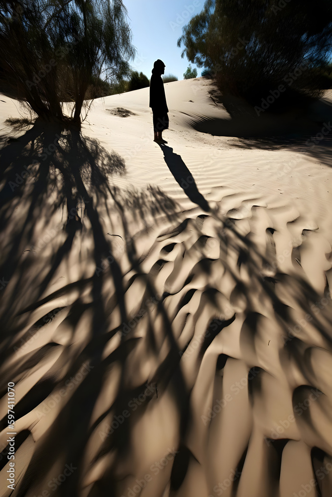 shadow dynamics casting intriguing illusions on sand surfaces