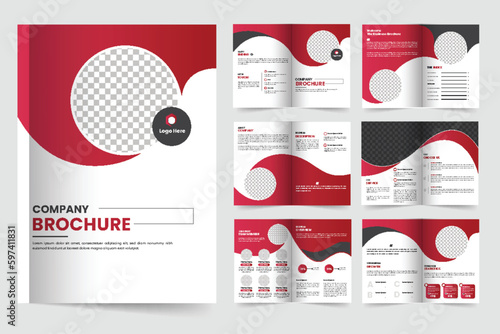 Vector brochure template design and company brochure template red  layout design