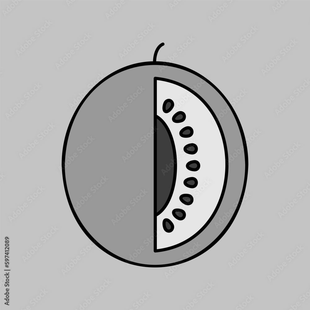 Melon isolated design vector icon. Fruit sign Melon isolated design vector icon. Fruit sign