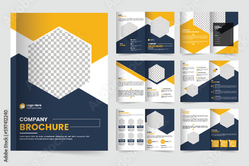 Vector brochure template design and company brochure template yellow layout design