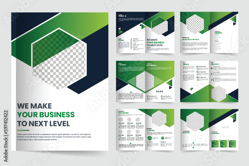 Vector brochure template design and company brochure template green layout design