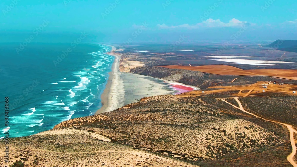 SAN QUINTIN BC MEXICO2022 A View Of The Ocean From The Top Of A Hill