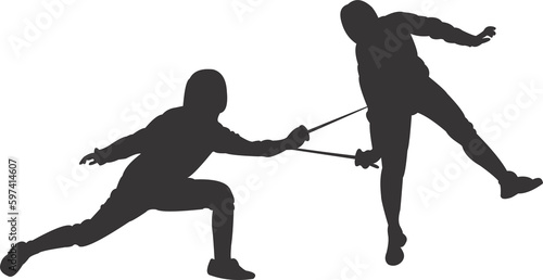 Fotografie Fencing sport silhouette 2023042813