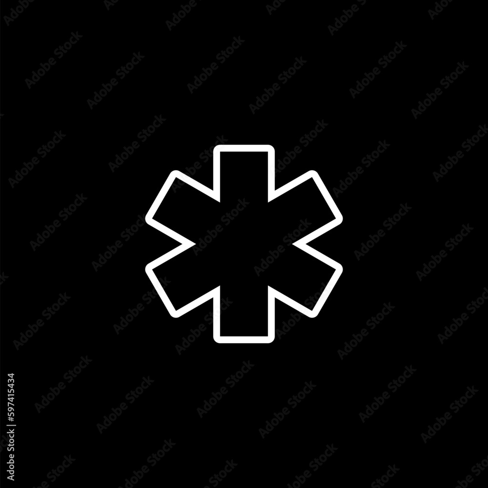 Medical symbol isolated on black background Medical symbol isolated on black background