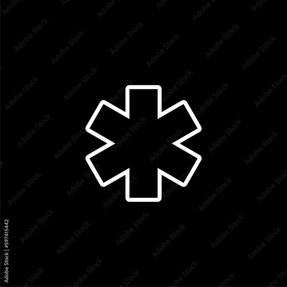 Medical symbol isolated on black background Medical symbol isolated on black background