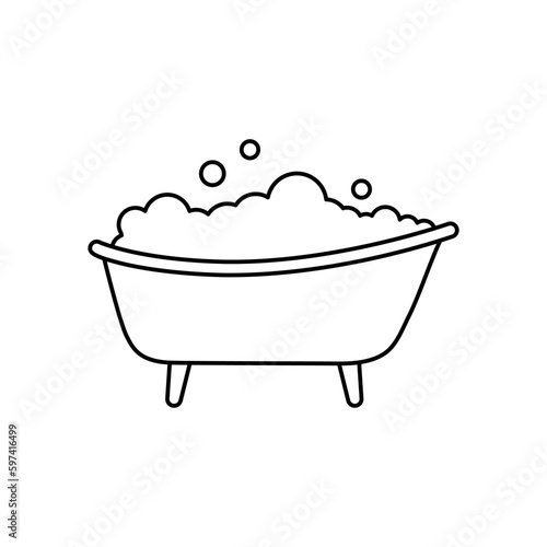 Bubble bath icon vector editable stroke