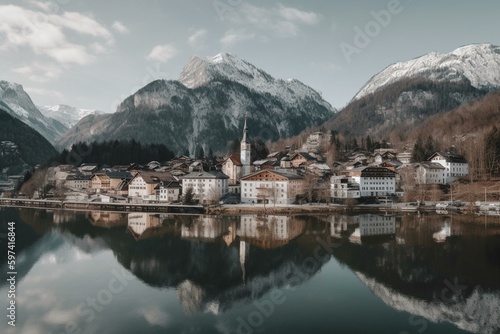 Reutte, a town in the Tirol region of Austria. Generative AI