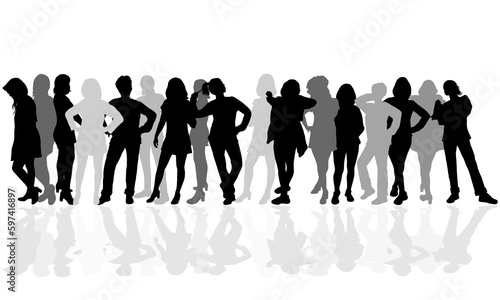 Group of women silhouettes illustration