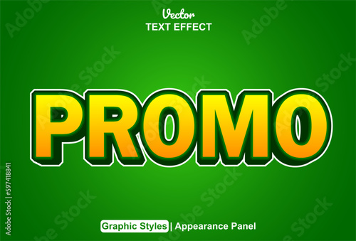 promo text effect with orange graphic style and editable.
